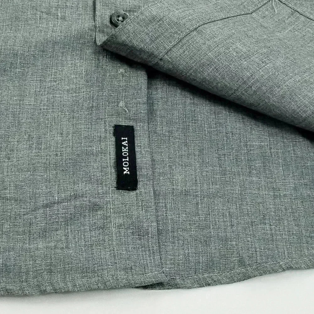 Molokai Surf Co. Medium Charcoal Gray Button Down… - image 5